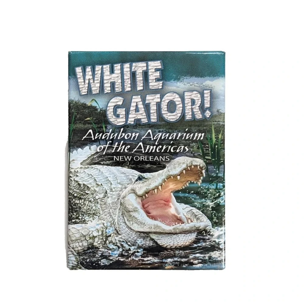 Vintage Audubon Aquarium of the Americas Magnet New Orleans LA White Gator Bayou